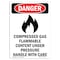 Signmission Safety Sign, OSHA Danger, 5" Height, Compressed Gas Flammable, Portrait OS-DS-D-35-V-1077 - alternate 1